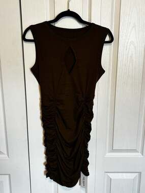 Fairy Season Sleeveless Keyhole Ruched Mini Dress Size M